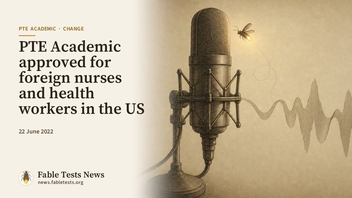 PTE Academic approved for foreign nurses and health workers in the US