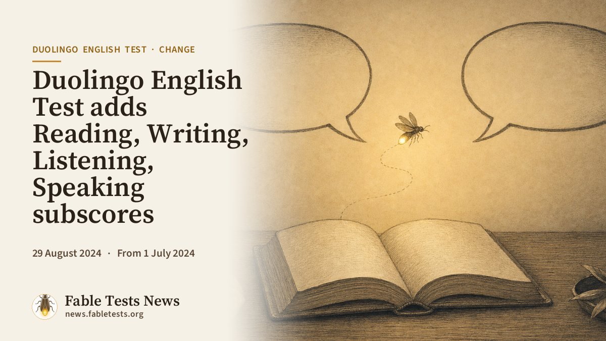 Duolingo English Test adds Reading, Writing, Listening, Speaking subscores