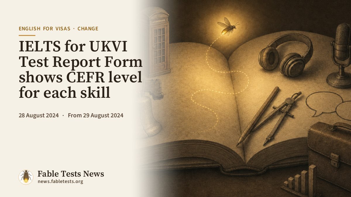 IELTS for UKVI Test Report Form shows CEFR level for each skill