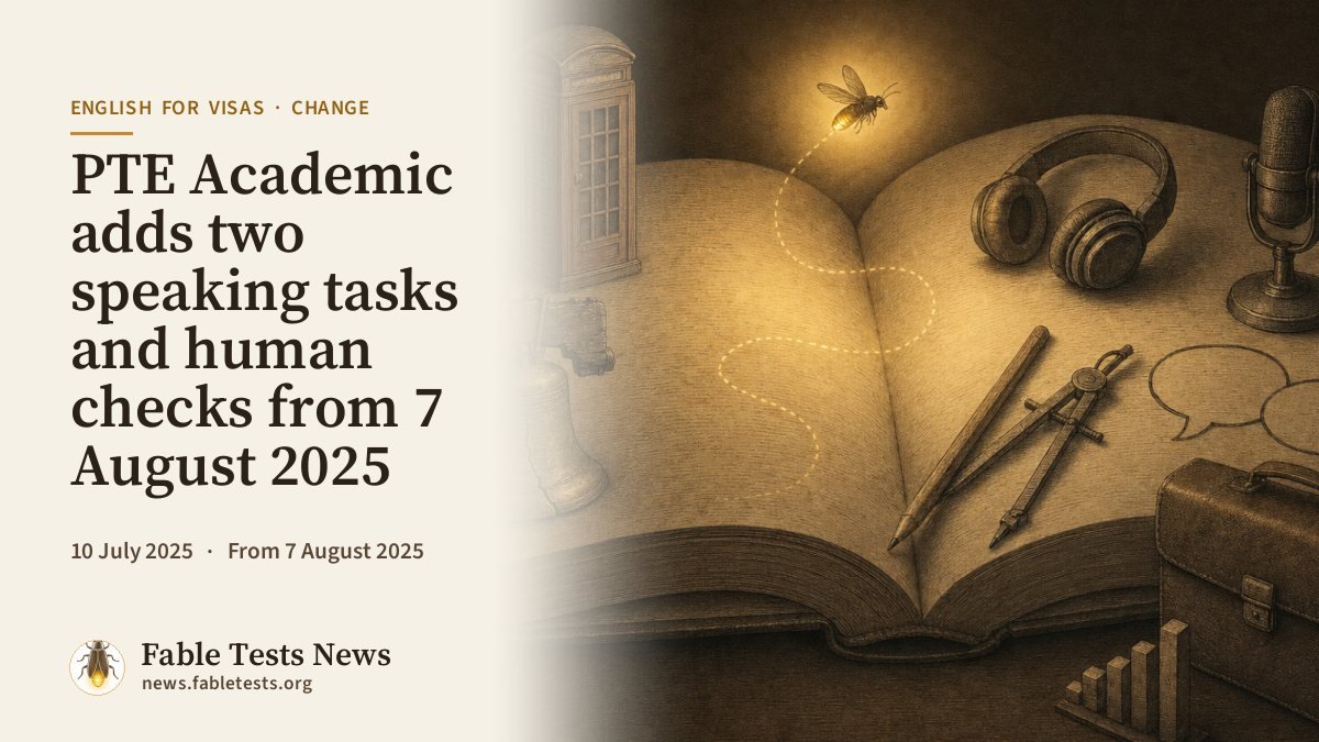 PTE Academic adds two speaking tasks and human checks from 7 August 2025