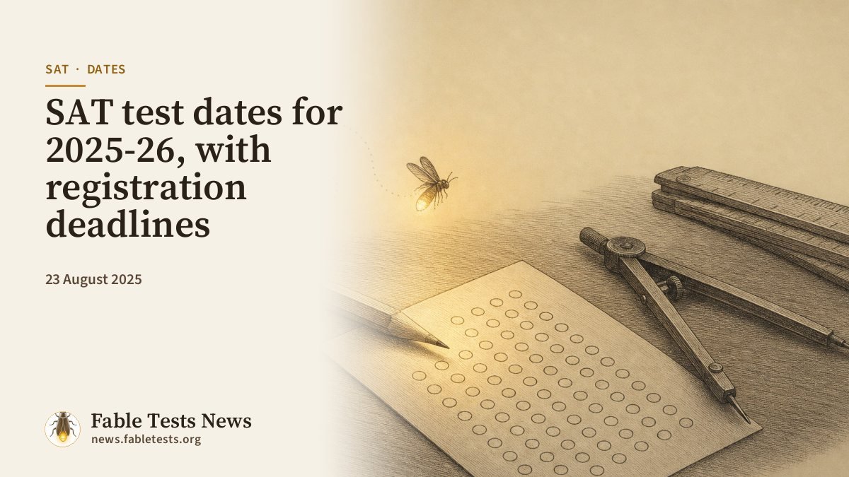 SAT test dates for 2025-26, with registration deadlines