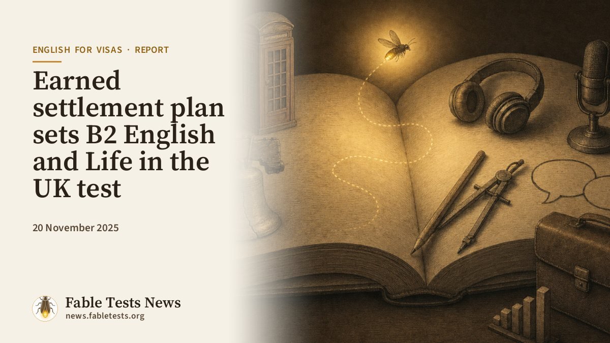 Earned settlement plan sets B2 English and Life in the UK test