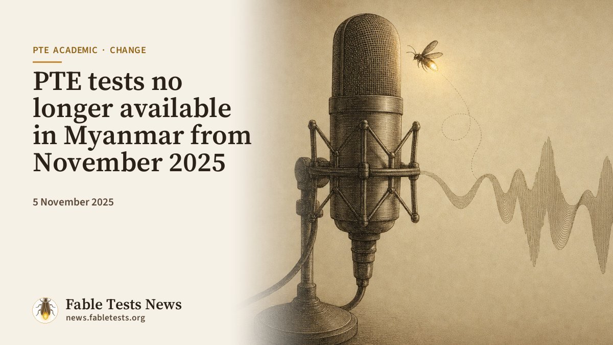 PTE tests no longer available in Myanmar from November 2025