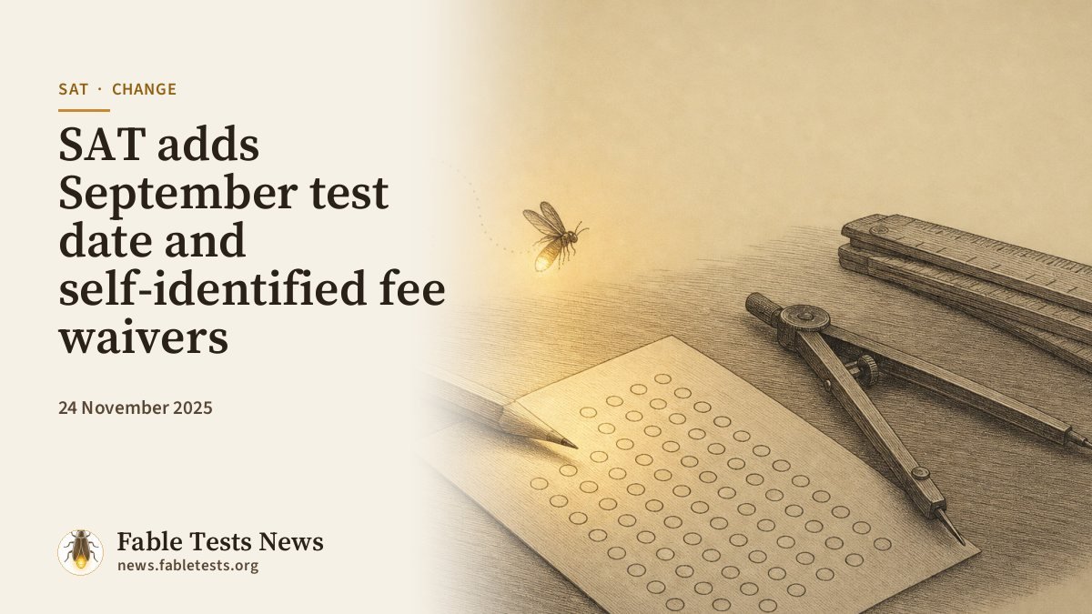 SAT adds September test date and self-identified fee waivers