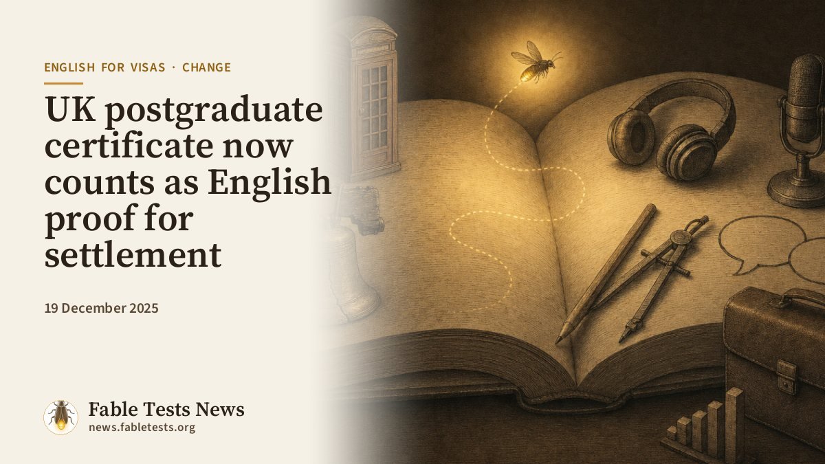 UK postgraduate certificate now counts as English proof for settlement