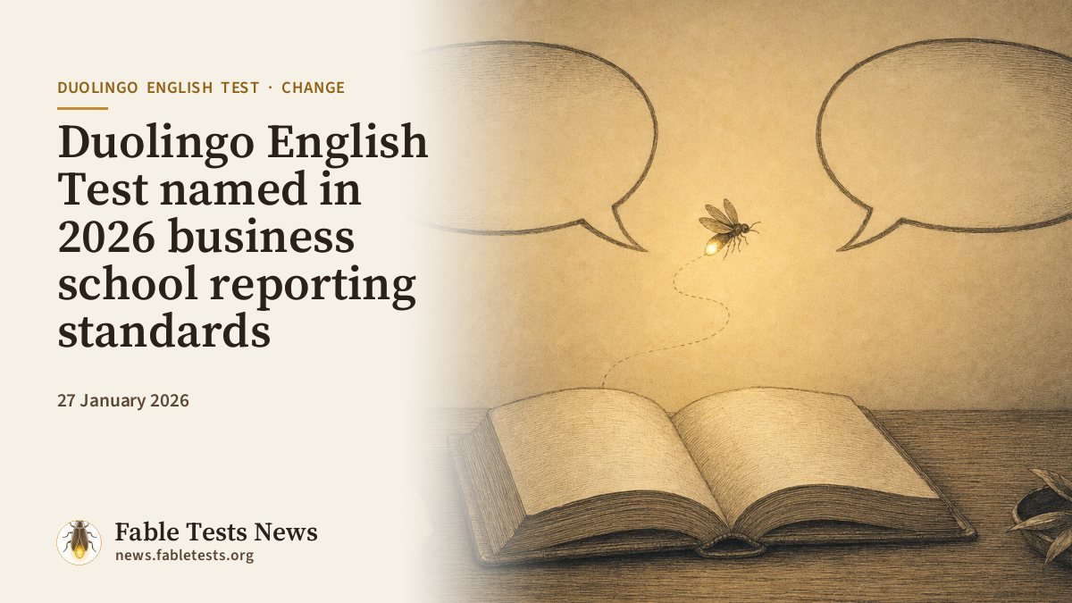 Duolingo English Test named in 2026 business school reporting standards