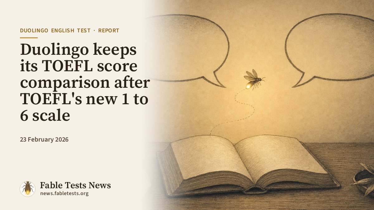 Duolingo keeps its TOEFL score comparison after TOEFL’s new 1 to 6 scale