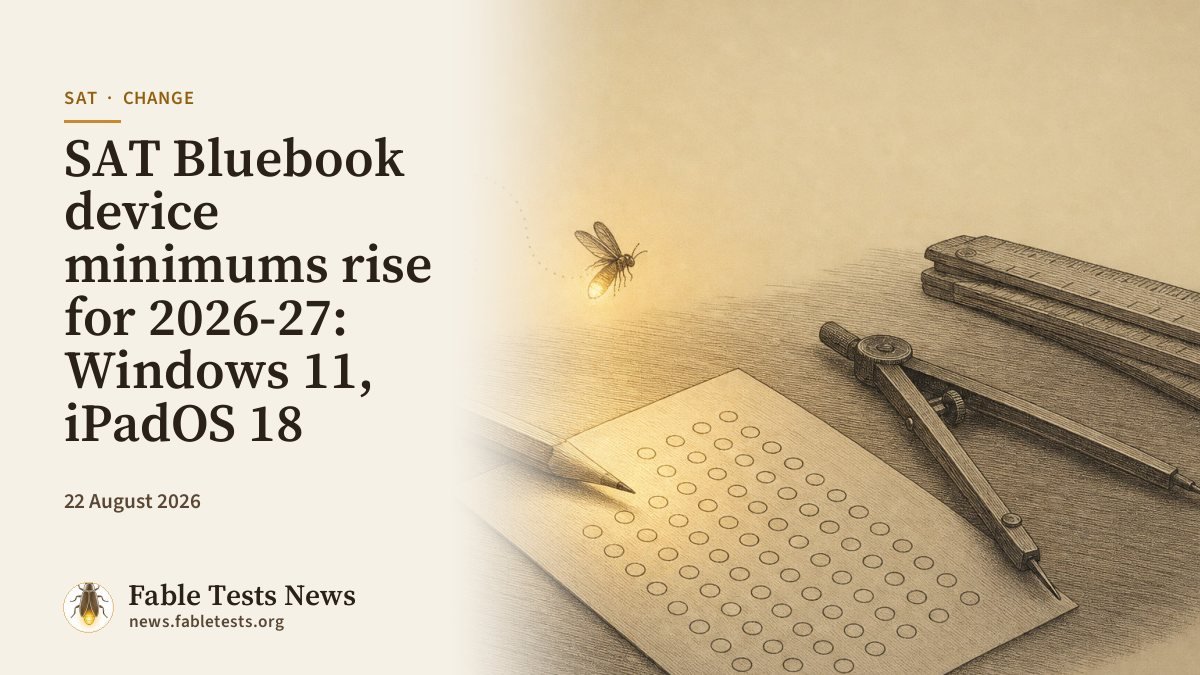 SAT Bluebook device minimums rise for 2026-27: Windows 11, iPadOS 18